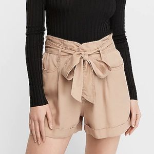 Super High Waisted Sash Tie Shorts